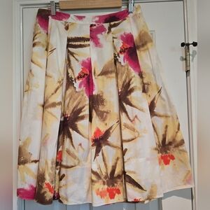 Women's Talbots Size 8 Multi Color Floral Midi Skirt
